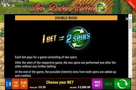 La Dolce Vita Double Rush Bodog