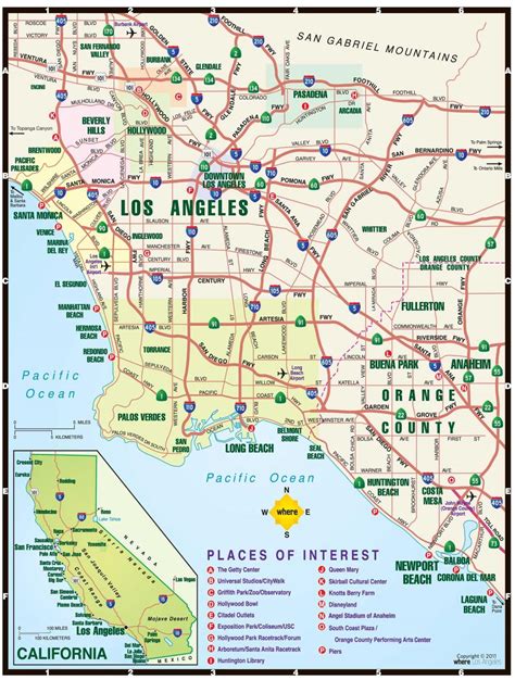 Los Angeles Area De Cassinos Mapa