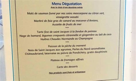 Menu De Restaurante Casino St Malo