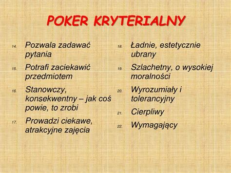 Poker Kryterialny